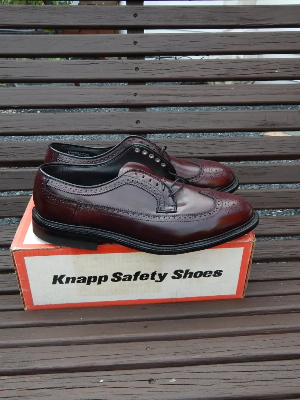 KNAPP Wingtip Brogue Shoes Leather Oxblood Men’s 10.5 EE/D Made In USA NEW****